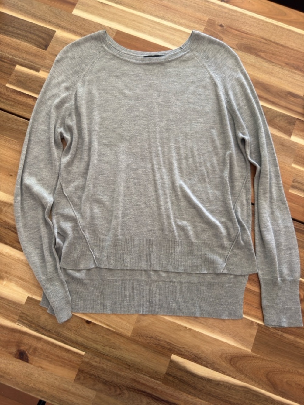 Zara Knit Sweater Heather Gray Minimalist High Low Hem Pullover Size M - Picture 12 of 12